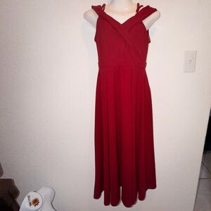 SHEIN Red Midi Dress